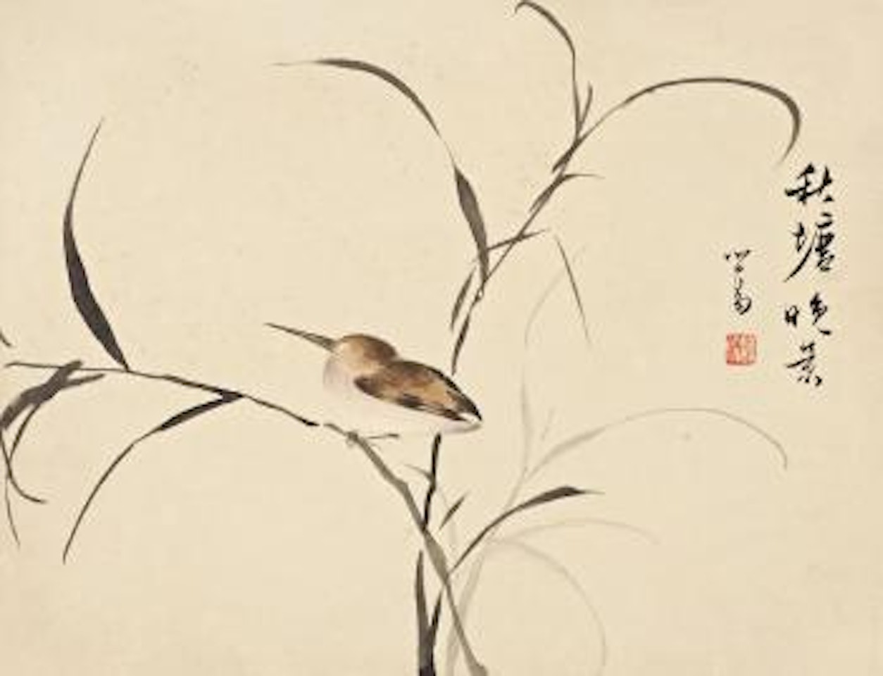 Evening scenery on pond by Pu Ru