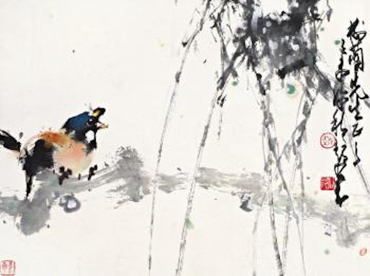 Willow and bird by Zhao Shao'ang