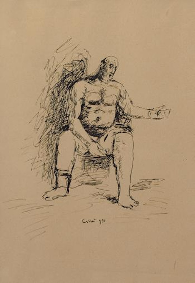 Figura seduta by Carlo Carra