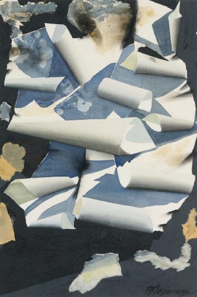 Blue Paper Unraveling by Burhan Cahit Dogancay