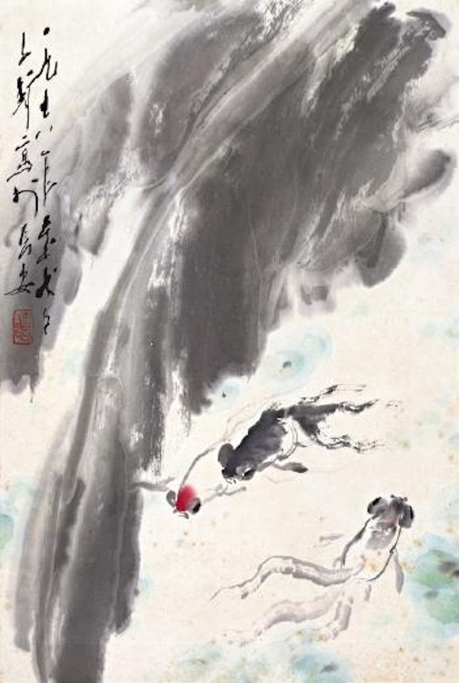 Three goldfishes by Wang Ziwu