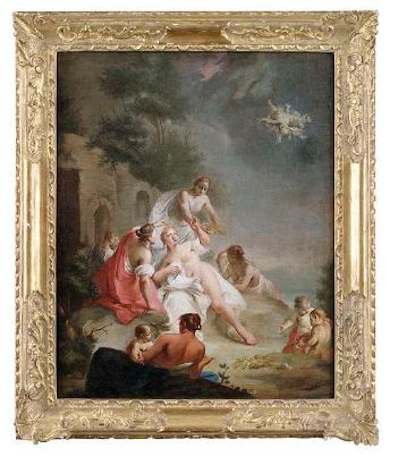 Huldigung an Ceres (Allegorie des Herbstes). Huldigung an Flora (Allegorie des Frühlings) by French School