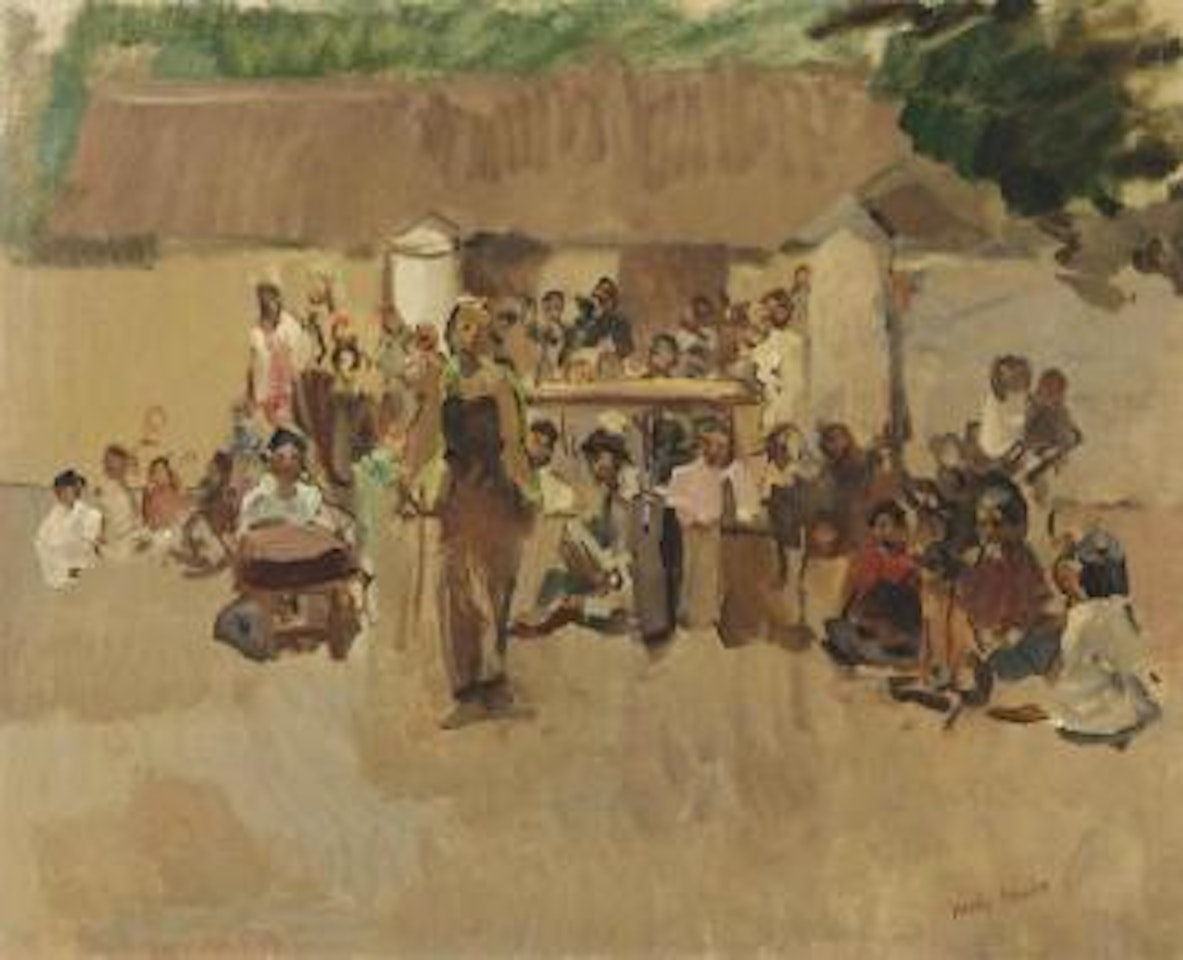 Dancer and gamelan orchestra by Isaac Israels