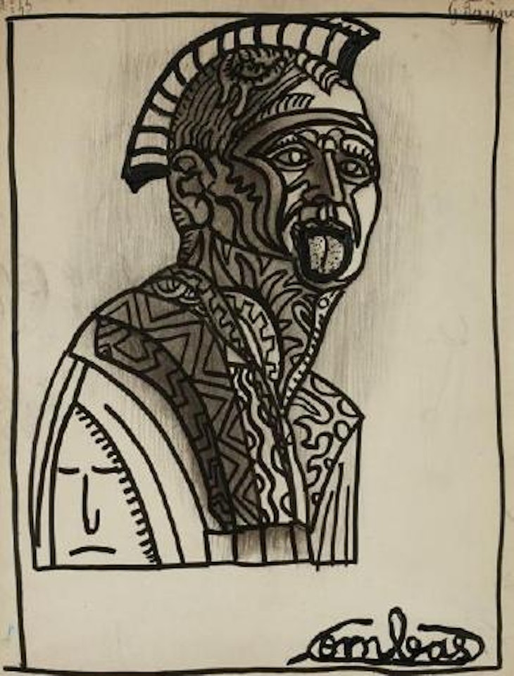 Tête de guerrier antique by Robert Combas