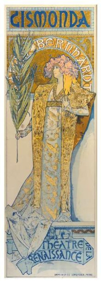 Sarah Bernhardt jouant le rôle de Gismonda au Théâtre de la Renaissance by Alphonse Mucha