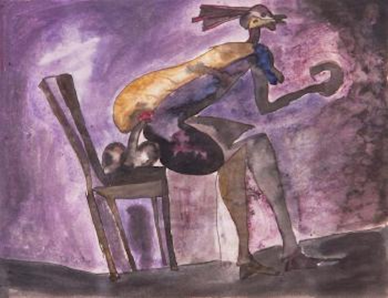 Woman with Chair by Francisco Toledo