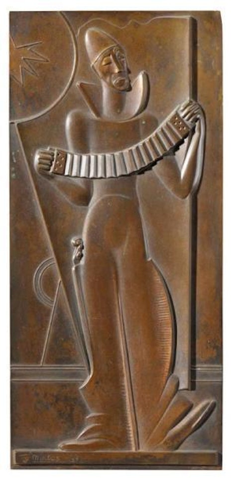 Clown accordéoniste by Gustave Miklos
