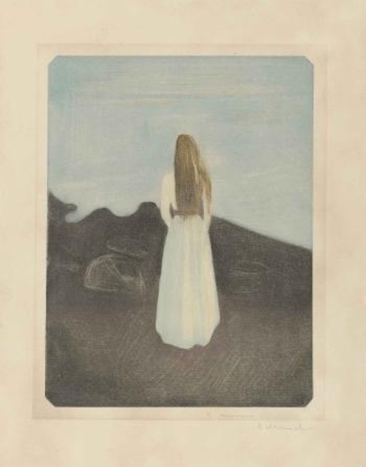 Young Woman on the Beach (Sch. 42; W. 49III) by Edvard Munch