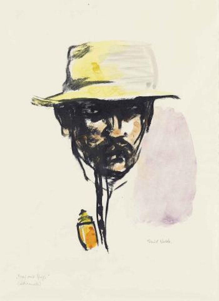 Kopf mit Pfeife (Selbstbildnis) (Schiefler & Mosel 5) by Emil Nolde