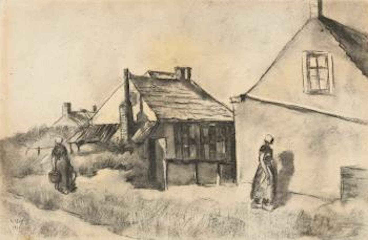 Zwei Bäuerinnen Im Dorf by Lesser Ury