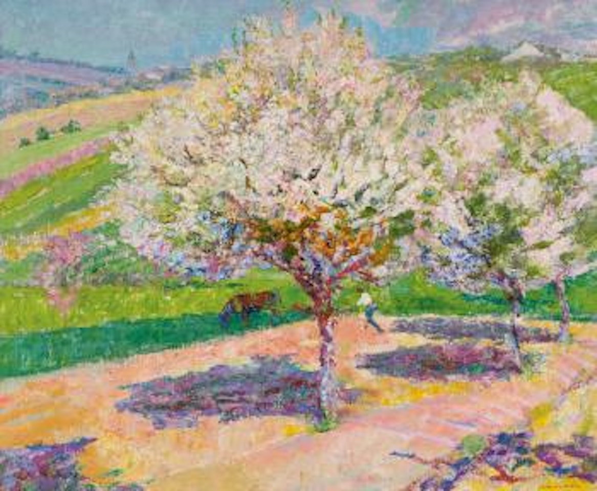 Arbres En Fleur Dans La Prairie by Victor Charreton