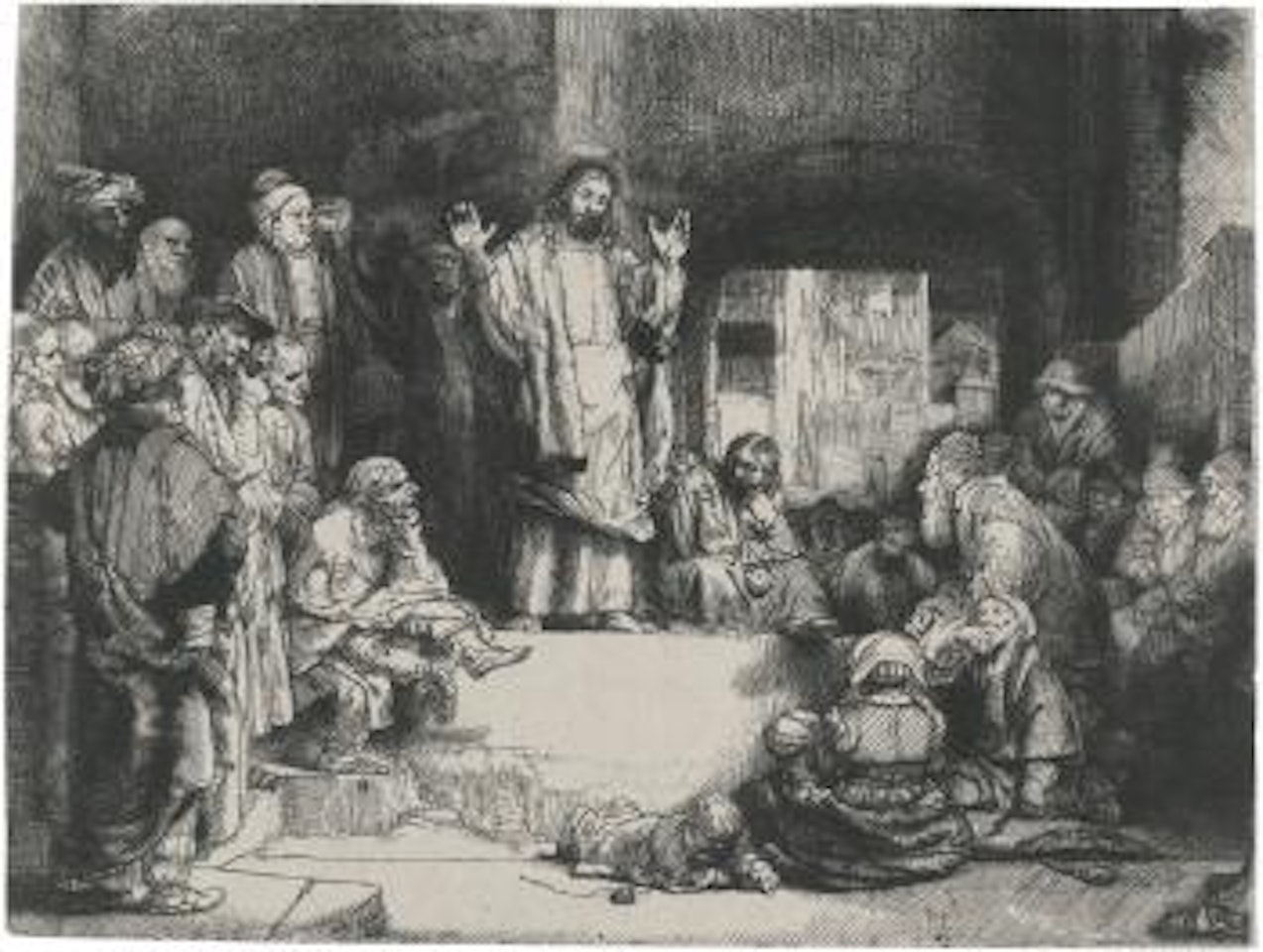 Christ Preaching ('La Petite Tombe') (B., Holl. 67; H. 256; Bb. 52-2) by Attributed to Rembrandt Harmensz van Rijn