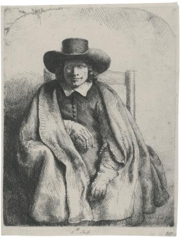 Clement De Jonghe, Printseller (B., Holl. 272; H. 251; Bb. 51-C) by Attributed to Rembrandt Harmensz van Rijn