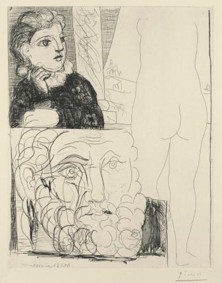 Femme Accoudee, Sculpture De Dos Et Tete Barbue (B. 184) by Pablo Picasso