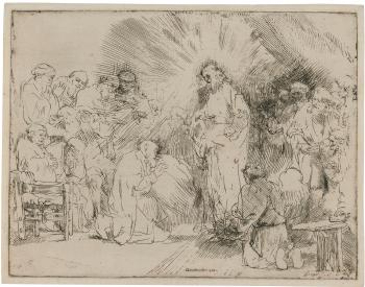 Christ Appearing To The Apostles (B., Holl. 89; H. 237; Bb. 56-A) by Attributed to Rembrandt Harmensz van Rijn