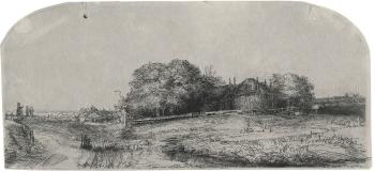 Landscape With a Hay Barn And a Flock Of Sheep (B., Holl. 224; H. 241; Bb. 52-A) by Attributed to Rembrandt Harmensz van Rijn