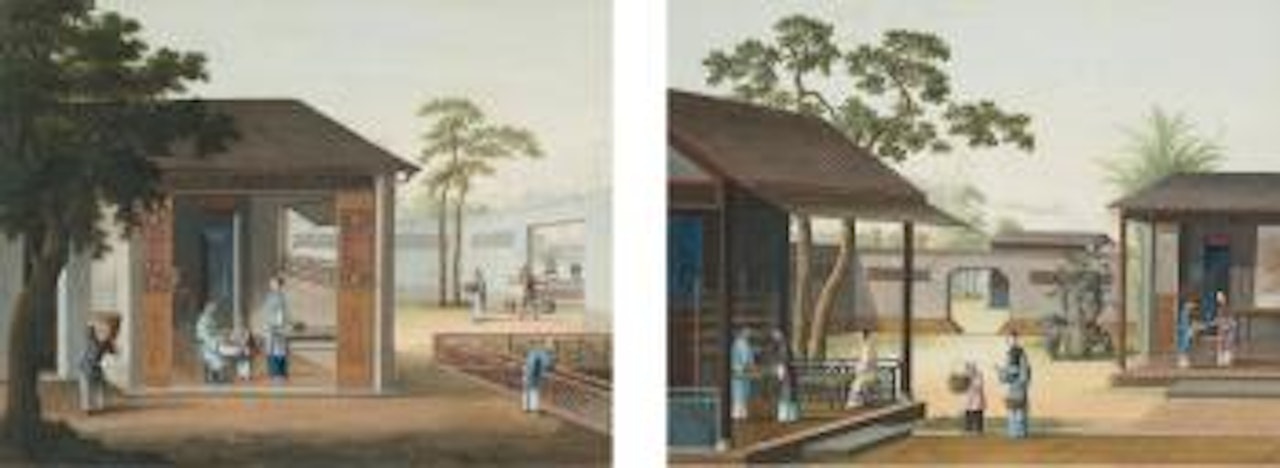Six Chinese Export 'Sericulture' Paintings by Chinese School