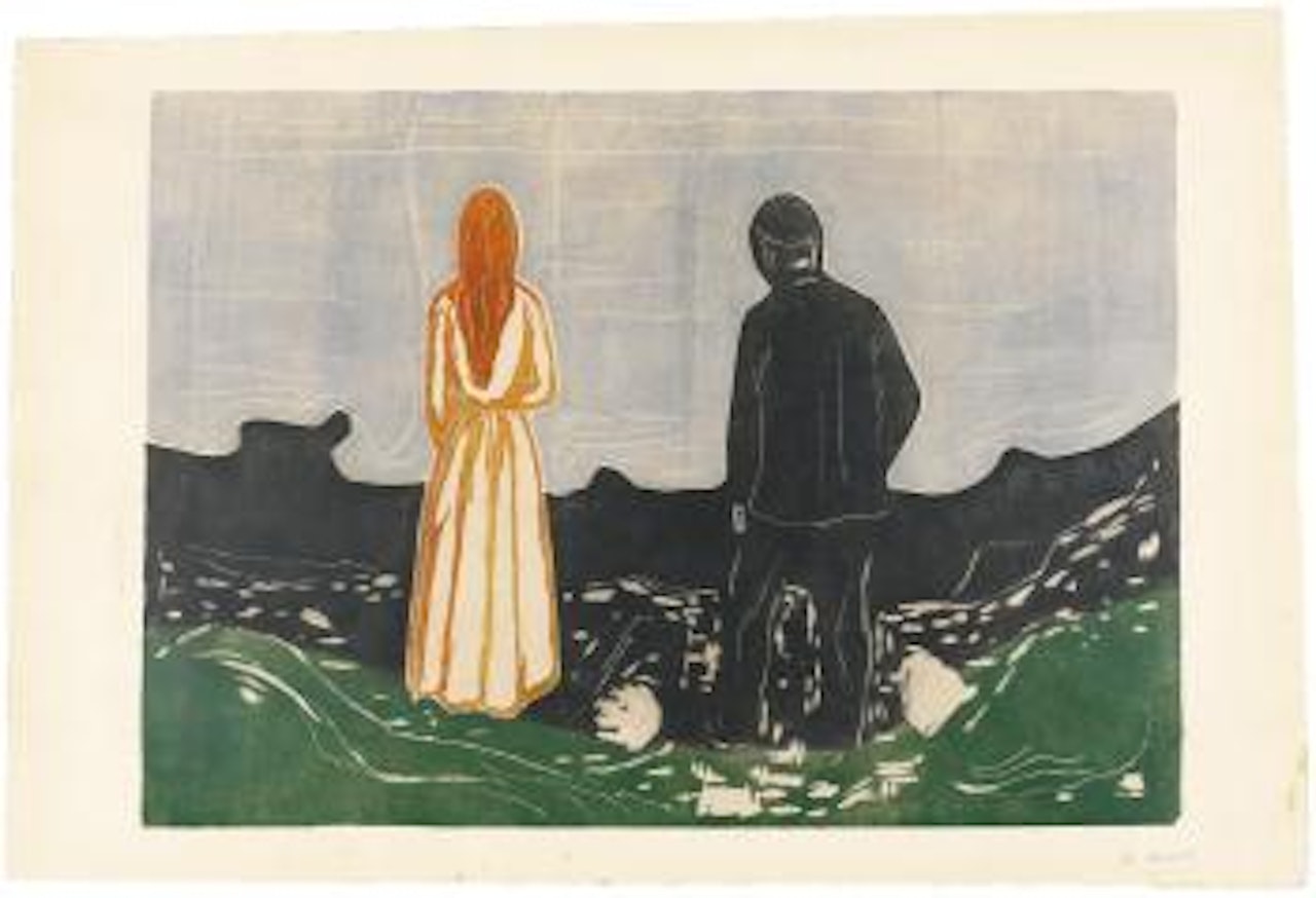 Two Human Beings. The Lonely Ones (W. 157) by Edvard Munch