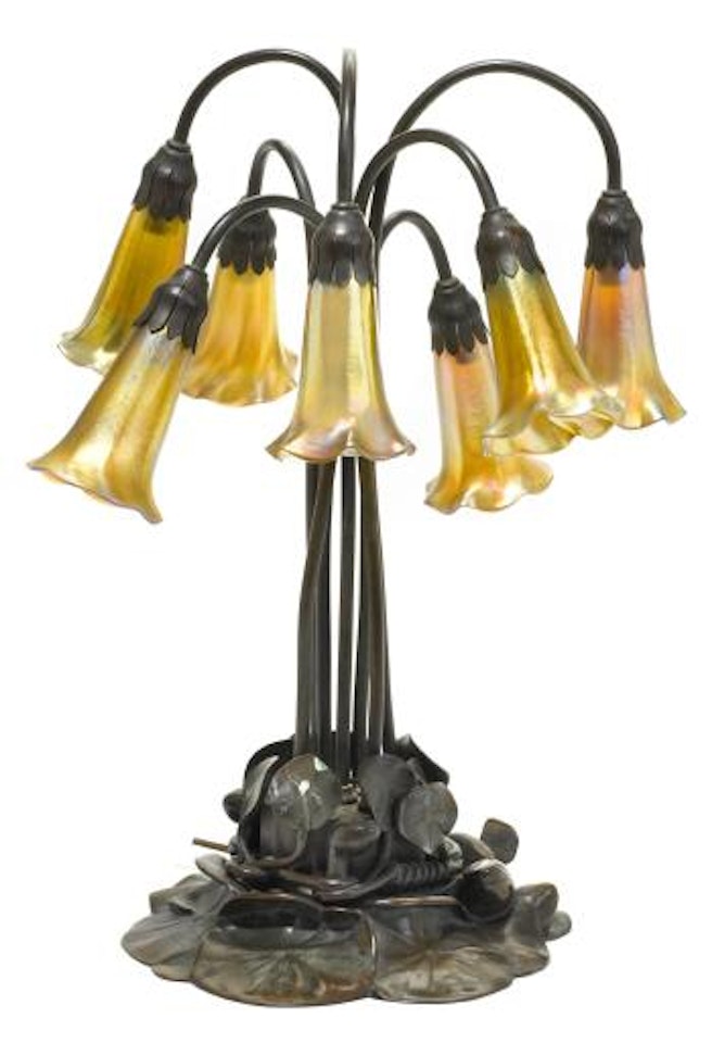 Seven light lily lamp by Tiffany Studios