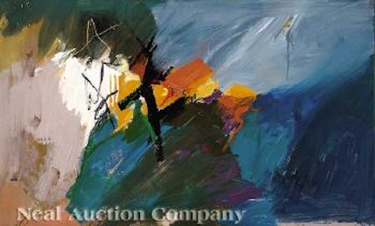 Abstraction With Blue And Orange by Allison Stewart