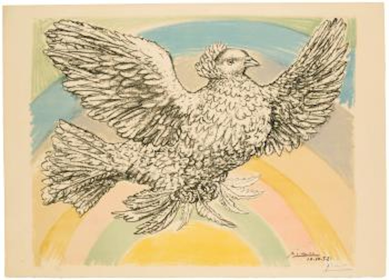 Colombe Volant (a L'arc-en-ciel) (b. 712) by Pablo Picasso