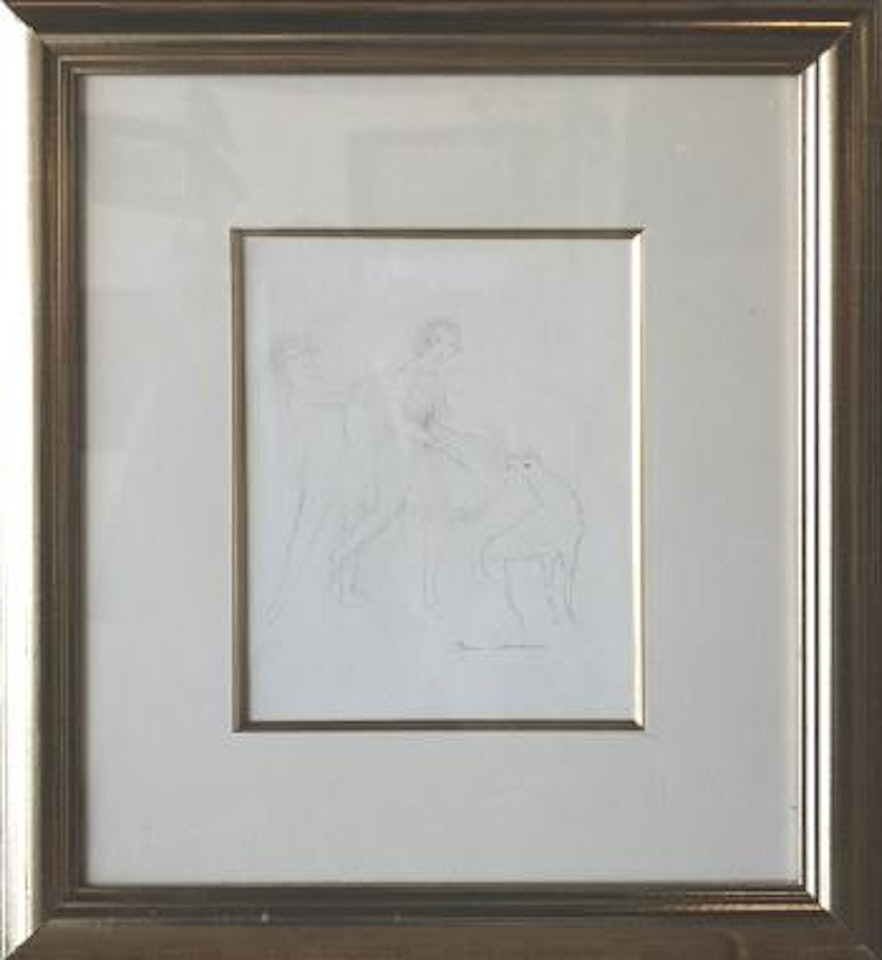 Deux Jeunes Filles avec Chien by Marie Laurencin