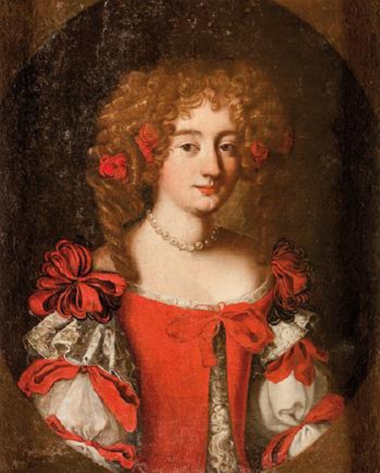 Ritratto di dama in abito rosso (Maria Mancini?) [Portrait of a lady in red dress] by Jacob Ferdinand Voet