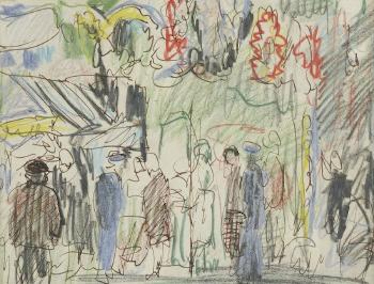 Figures in the park by George Leslie Hunter
