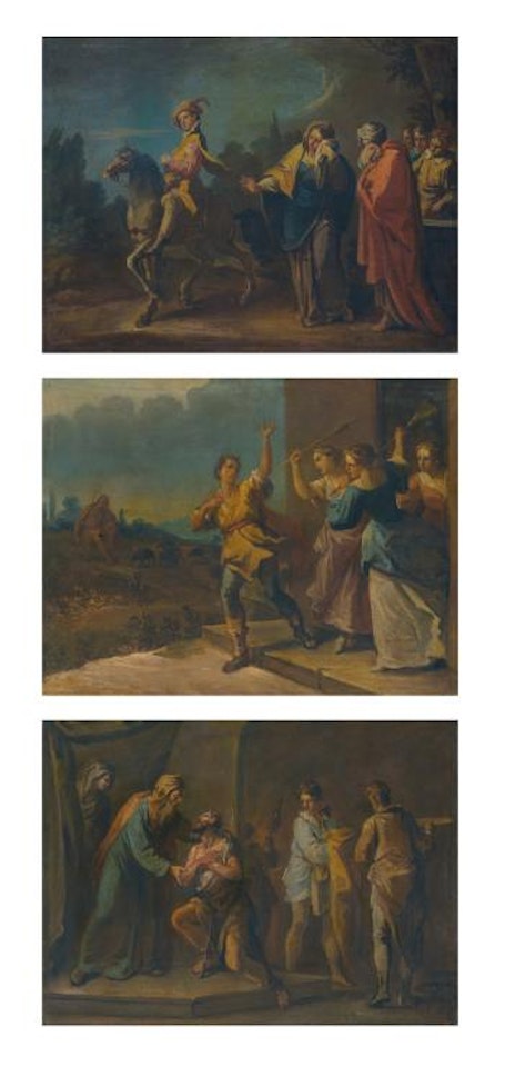 Episodes From The Parable Of The Prodigal Son: The Prodigal Son Leaves Home; The Prodigal Son Is Sent To Herd Pigs; The Return Of The Prodigal Son by Sebastiano Ricci