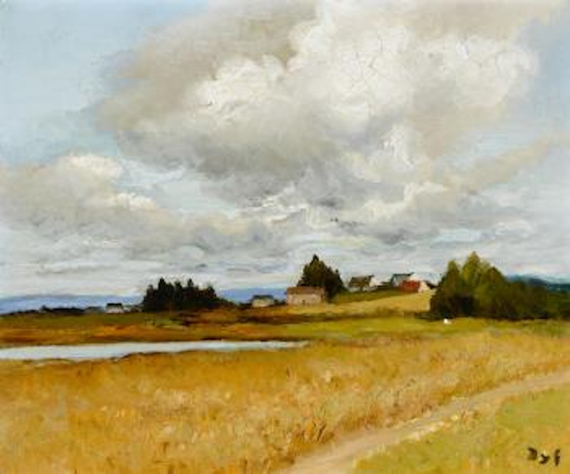 Paysage de Bretagne avec une mare by Marcel Dyf