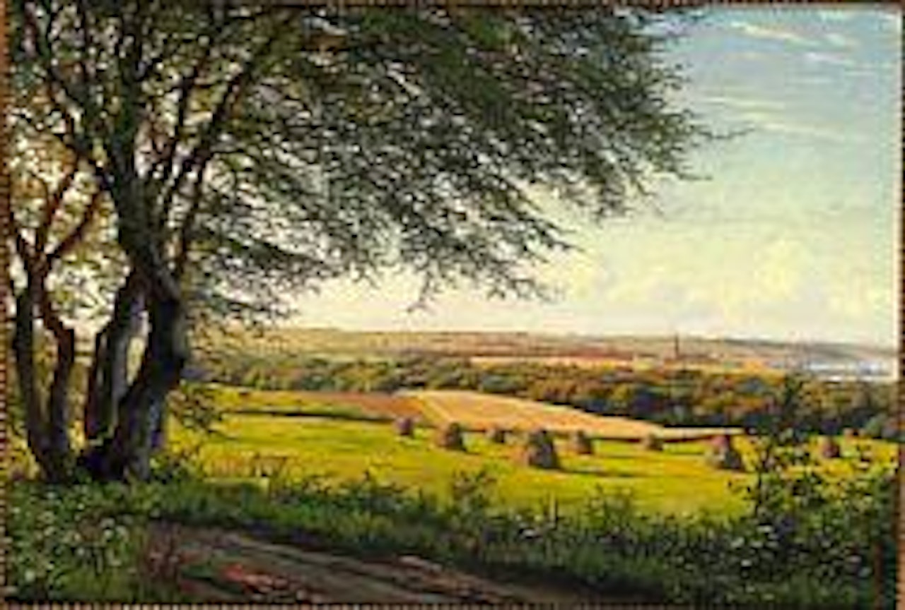 View of Aarhus with the cathedral seen from Moesgård by Peder Mork Monsted