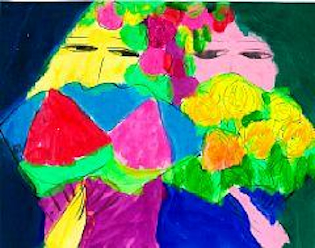 Two women with flowers by Walasse Ting