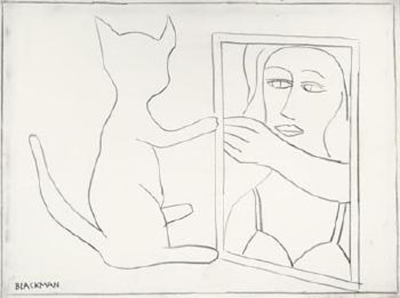 Girl and Cat by Charles Blackman