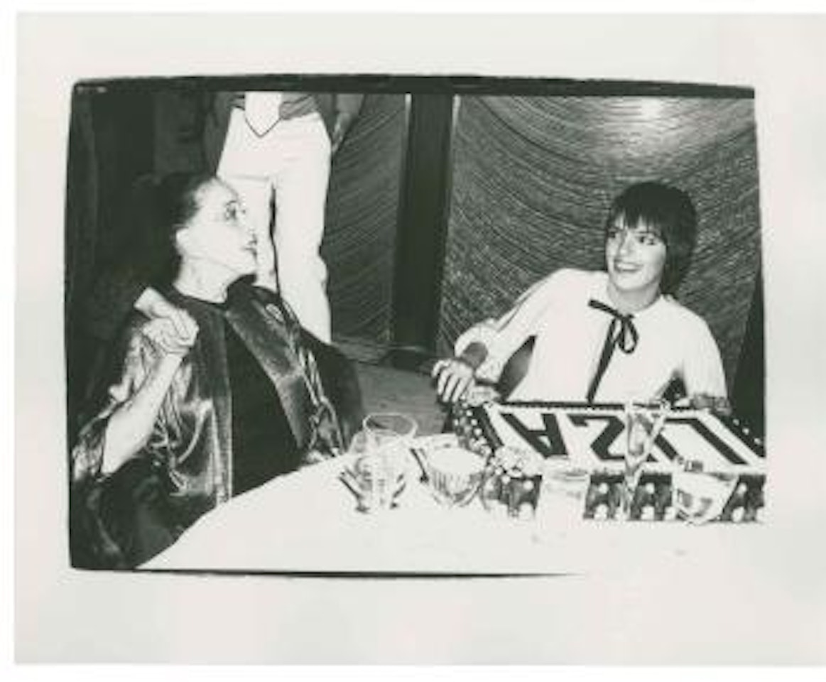 Liza Minnelli and Martha Graham at Liza's Birthday Party by Andy Warhol