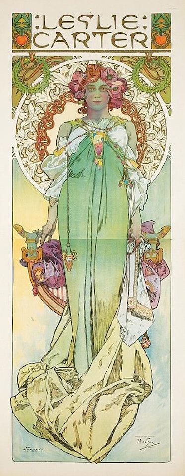 Leslie Carter by Alphonse Mucha