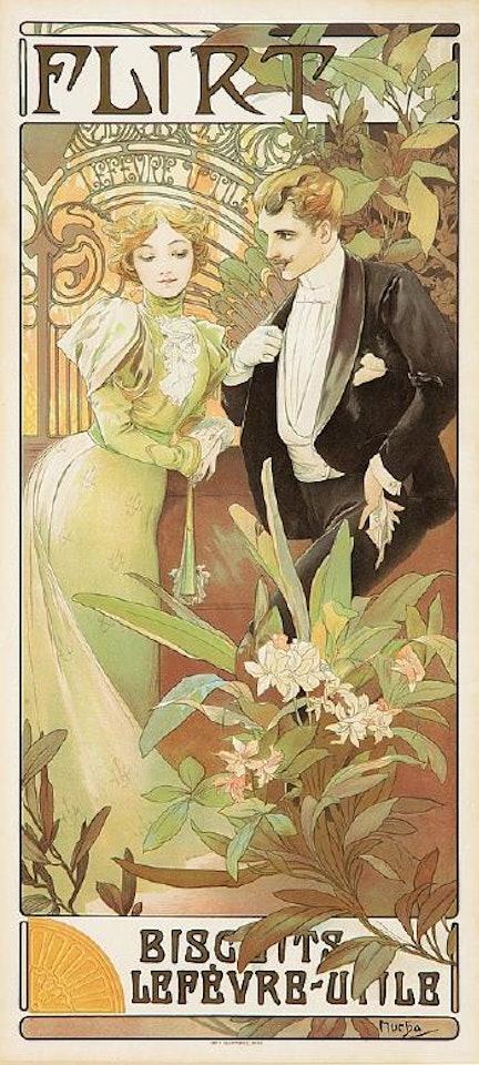 Flirt by Alphonse Mucha