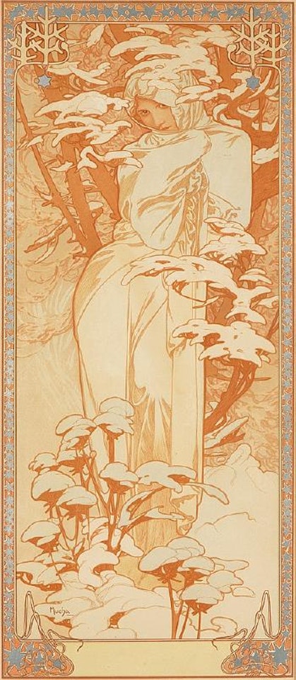 The seasons / winter by Alphonse Mucha
