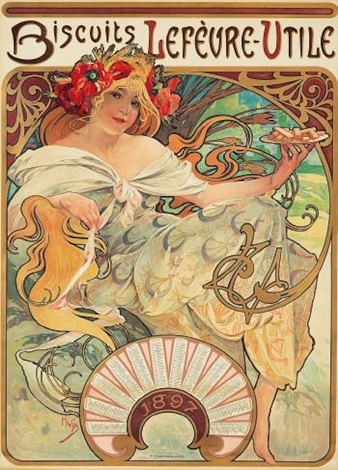 Biscuits Lefèvre-Utile by Alphonse Mucha