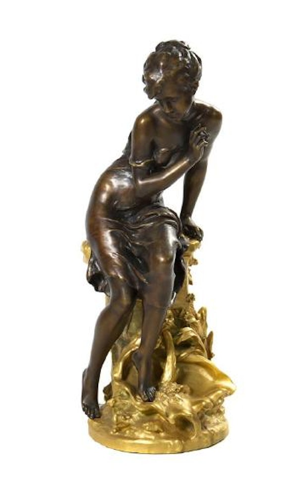 Nymph Odine seated atop a fountain by Mathurin Moreau