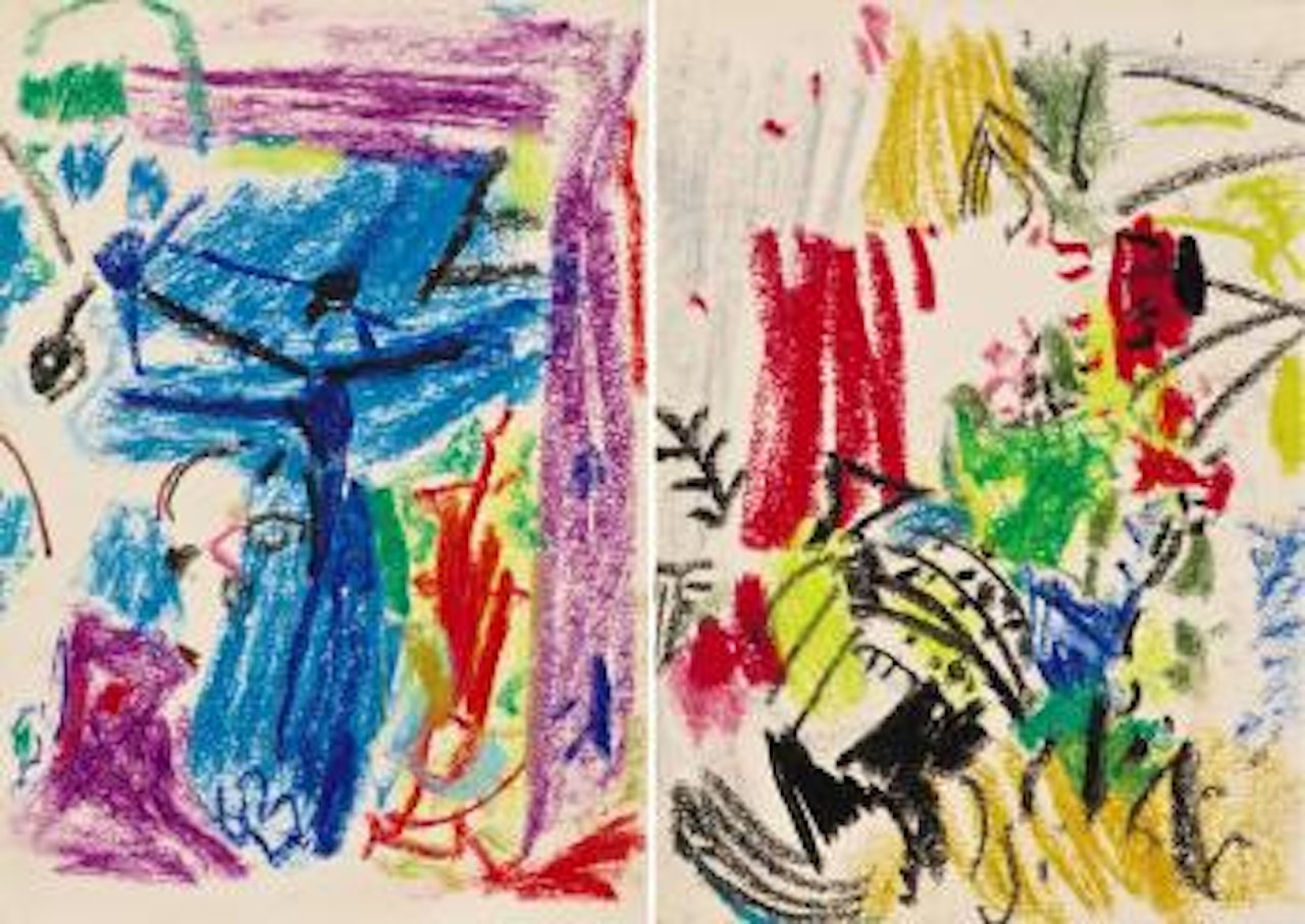 A: Untitled; B: Untitled [Two Works] by Wu Dayu