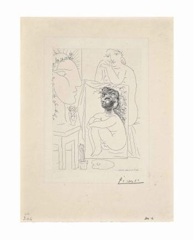 ModÃ¨le accoudÃ© sur un Tableau, Plate 43, from: La Suite Vollard (Bloch 151; Baer 303) by Pablo Picasso