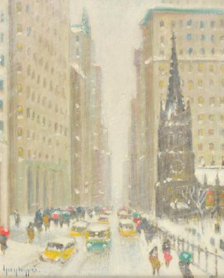 Lower Broadway in Winter by Guy Carleton Wiggins