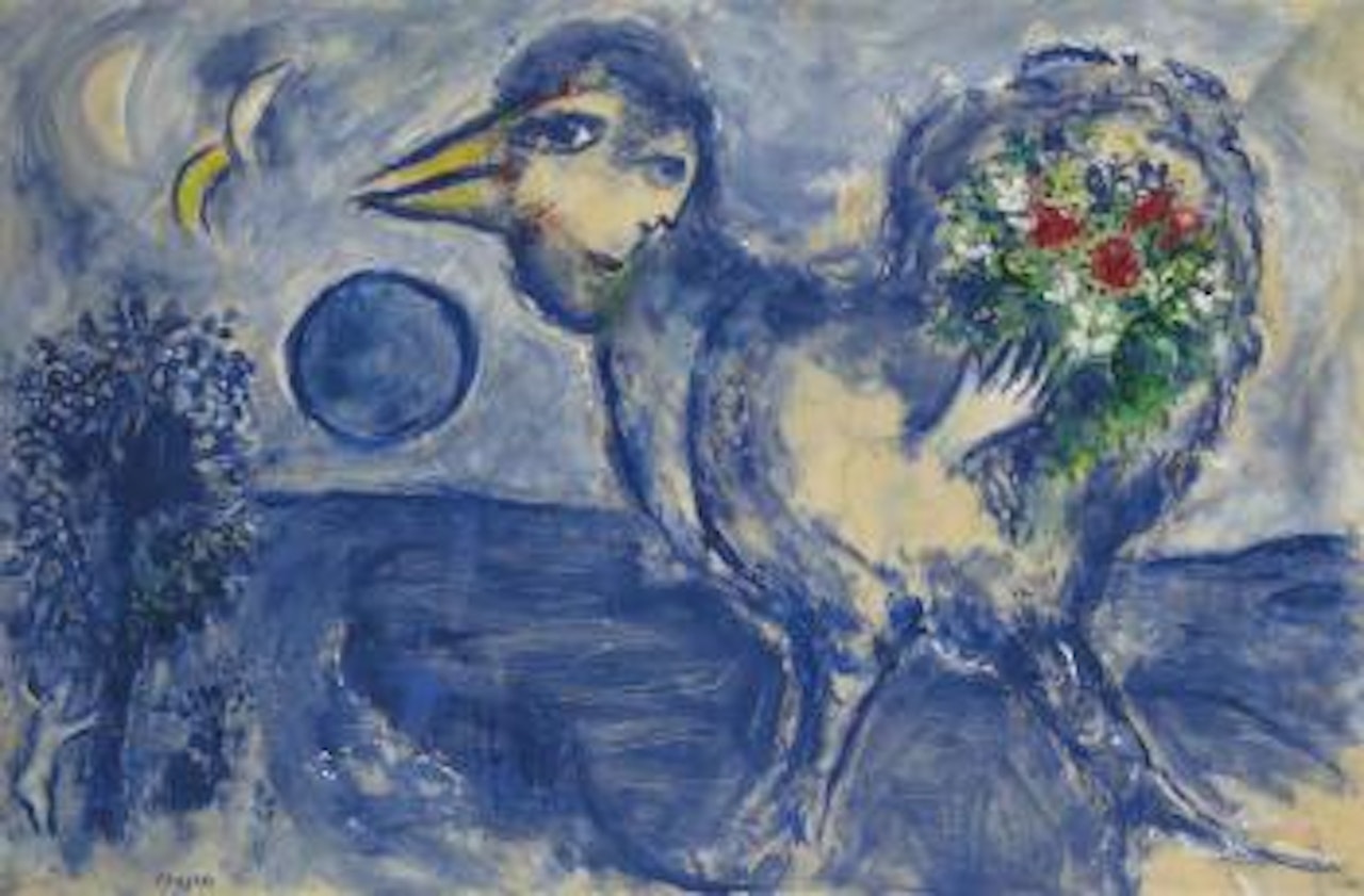 Le coq bleu, projet pour la mosaïque de Ravenne by Marc Chagall