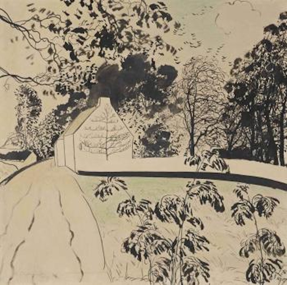 Paysage avec ferme et mur de jardin by Léon Spilliaert