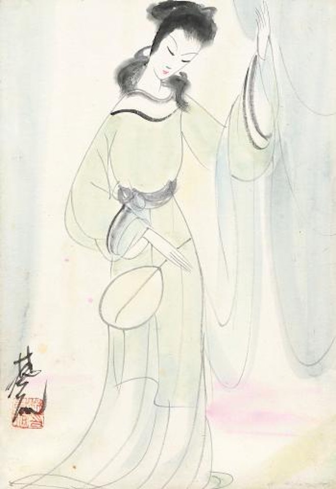 Lady With A Fan by Lin Fengmian