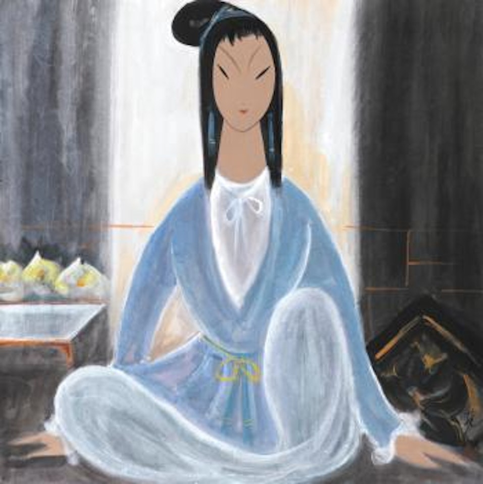 Lady In Blue by Lin Fengmian