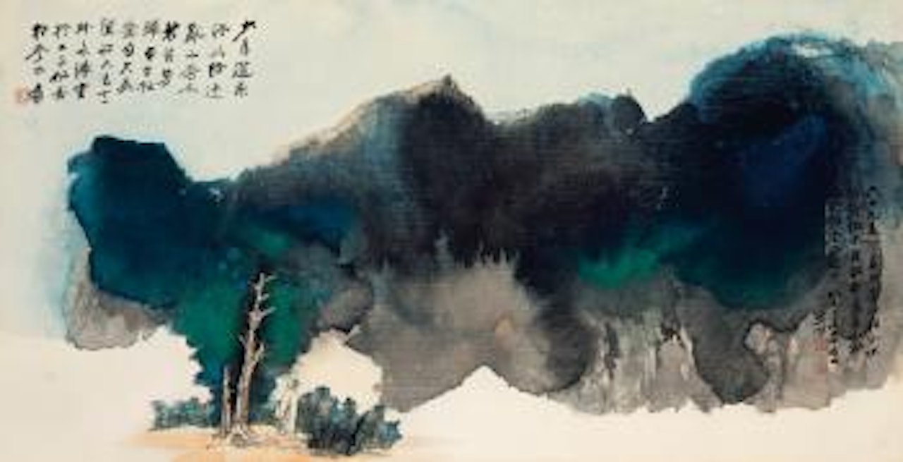 Scholar Beneath Mighty Tree by Zhang Daqian