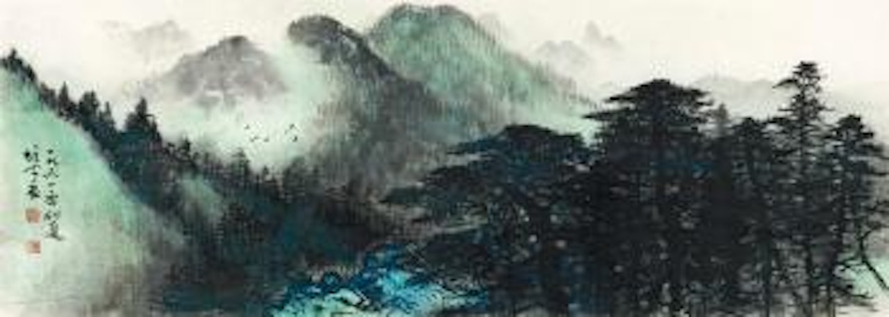 Pine Forests At Sunset by Li Xiongcai
