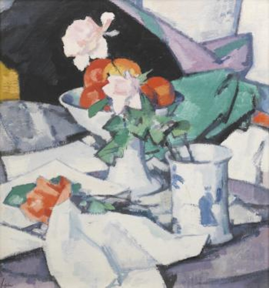 Still Life, Roses and Chinese Blue by Samuel John Peploe