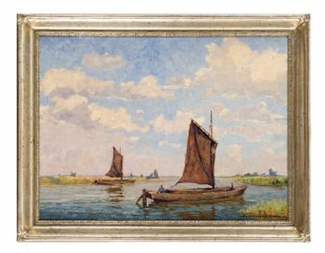 Torfschiffe auf der Hamme by Paul Ernst Wilke